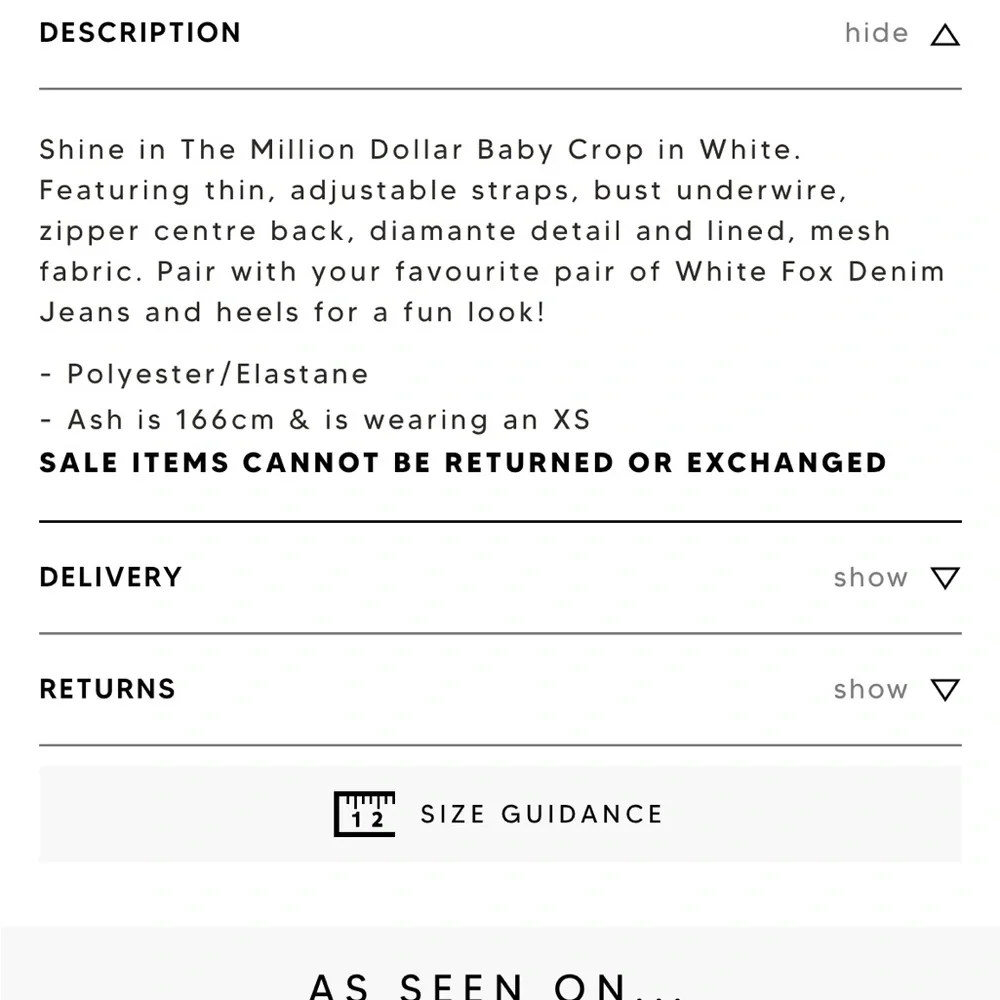 Million Dollar Baby Crop White - Picture 2 of 5